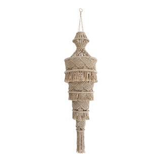 Natural White Macrame Lantern For Sale