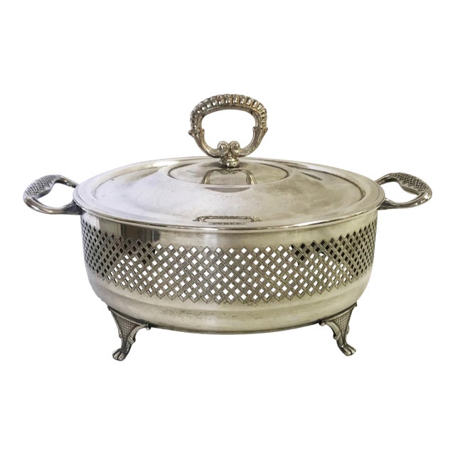Vintage Italian Silverplate Casserole Dish With Lid For Sale