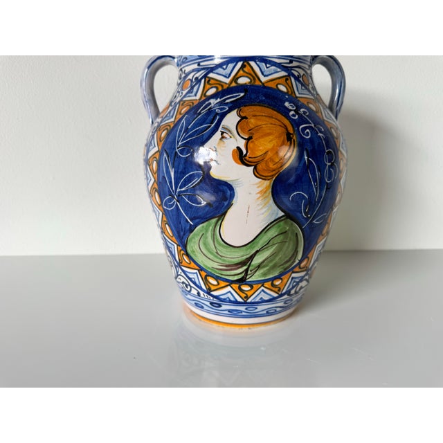 Vintage Hand-Painted Italian Ceramic Urn / Vase/ Sold For Sale - Image 9 of 11