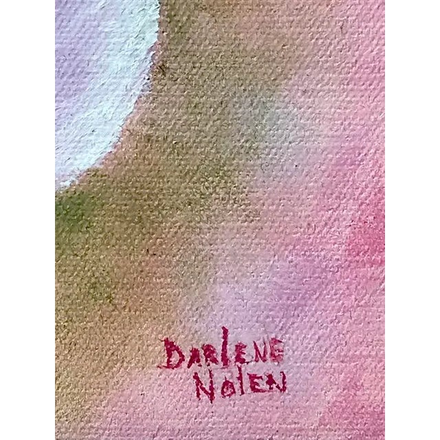 Vintage Impressionist Oil Painting of Pink Roses by Darlene Nolan For Sale In New York - Image 6 of 8