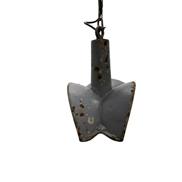 Metal Vintage Industrial Mirrored Pendant Light by Esla, 1920s For Sale - Image 7 of 18