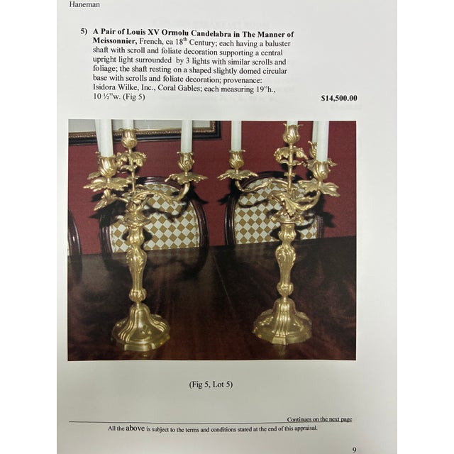 Mid 19th Century Pair of French Gilt Bronze Four-Light Candelabra – Napoleon III Period Circa For Sale - Image 9 of 10