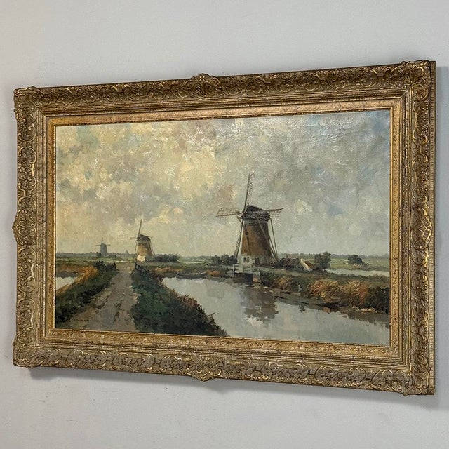 Early 20th Century Antique Dutch Coastal Landscape Oil Painting by Jules Brouwers (1869–1955) For Sale - Image 5 of 16