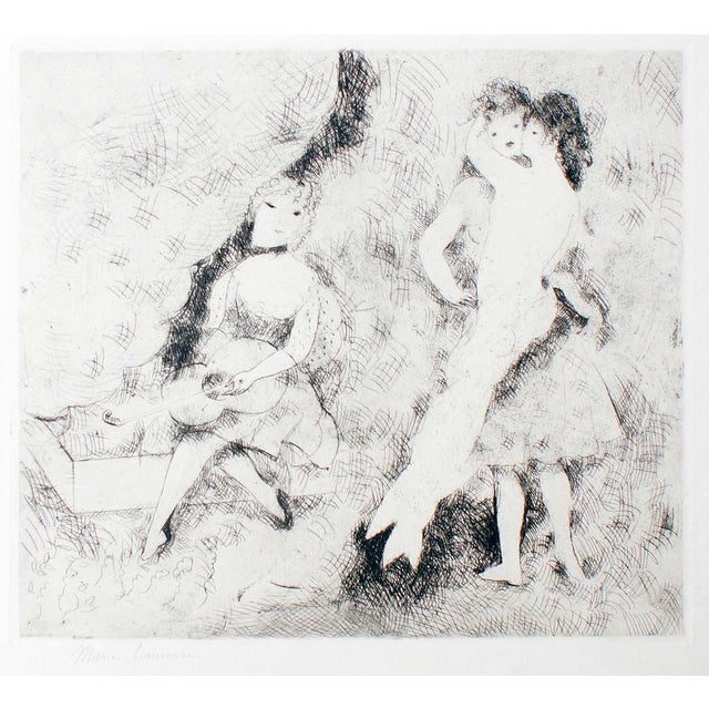 1920s Marie Laurencin, Le Bal Etching, Figurative Print, Marie Laurencin, 1920s, Unframed For Sale - Image 5 of 6