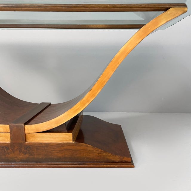 Art Deco Italian Rectangular Dining Table in Wood and Glass, 1930s For Sale - Image 13 of 18