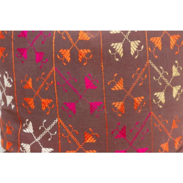 19th Century Artisan Soul, Antique Phulkari Pillow Cover For Sale - Image 5 of 7