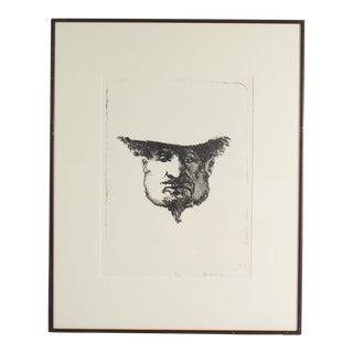 1960 Limited Edition Portrait Lithograph by James L. Bruch For Sale