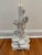 White Mid 20th Century Italian Ceramic Faux Bamboo & Lotus Flower Table Lamps - A Pair For Sale - Image 8 of 17
