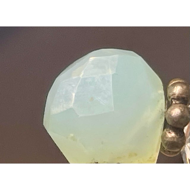 Gemstone Necklace Moss Aquamarine, Faceted White Topaz Rondelles, and Supple Shades of Blue Green Yellow Peruvian Opal For Sale - Image 9 of 10