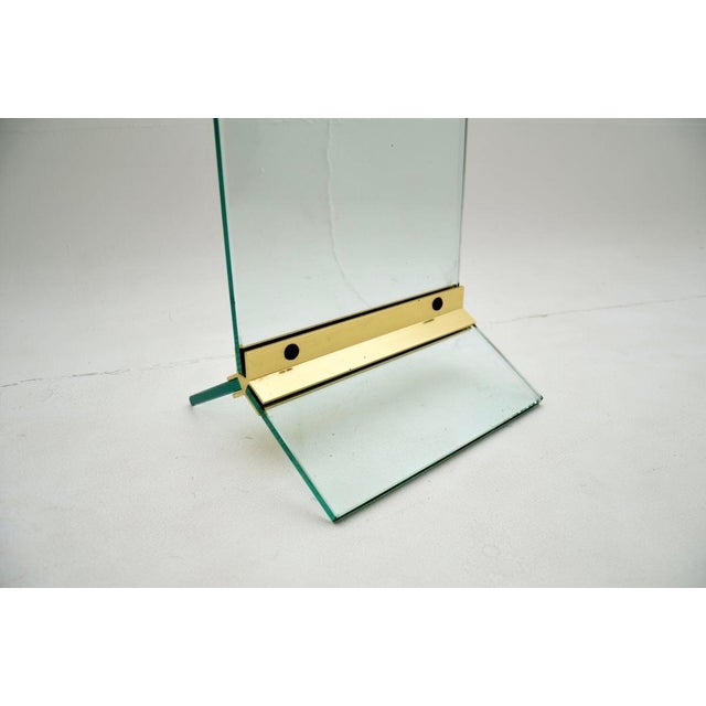 Vintage Glass and Brass Clock by Leon Rosen for Pace Collection, 1970s For Sale - Image 4 of 6
