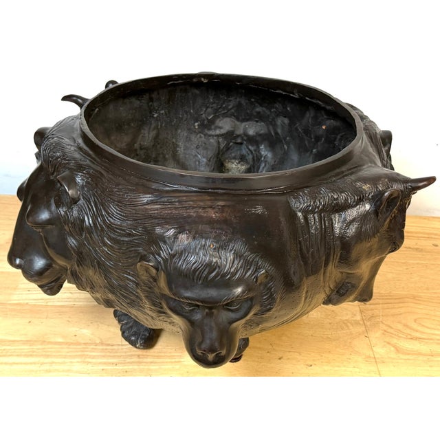 Large Meiji Japanese Bronze Zoomorphic Jardinière Attributed to Genryusai Seiya For Sale - Image 16 of 18