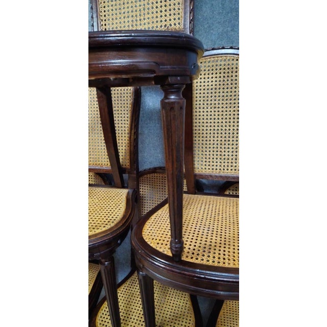 Louis XVI Style Cane Chairs in Mahogany, Set of 8 For Sale - Image 6 of 12
