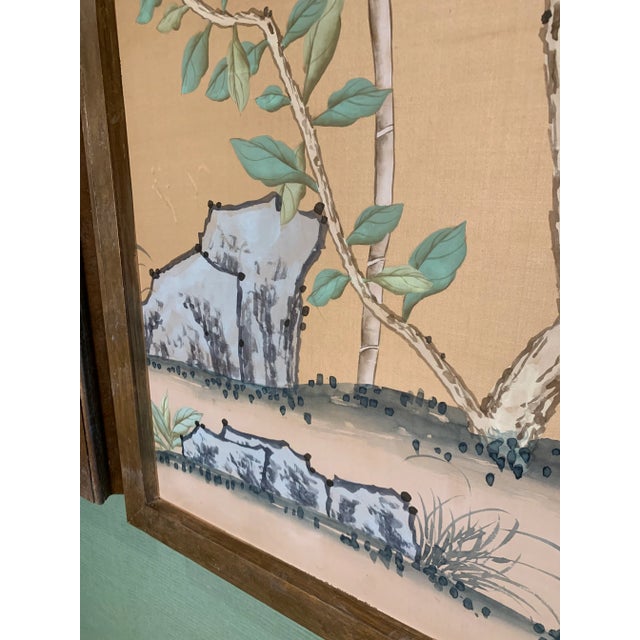 Mid 20th Century Vintage Mid 20th Century French Wallpaper Wall Panel For Sale - Image 5 of 6