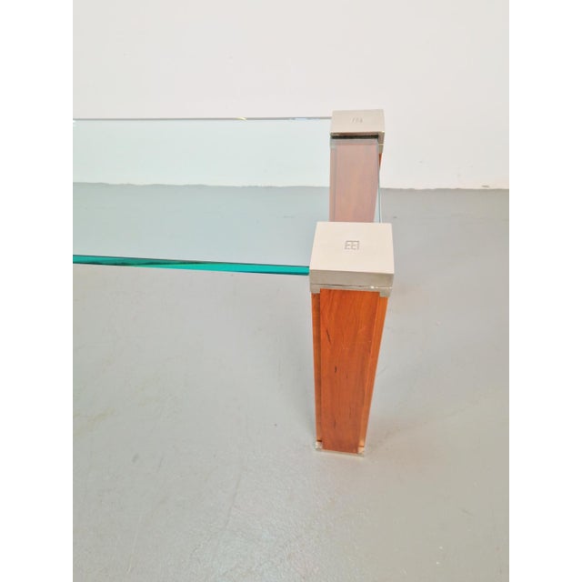 Wood Pioneer T66 Cherry Wood & Glass Side Table from Peter Ghyczy, 1980s For Sale - Image 7 of 16