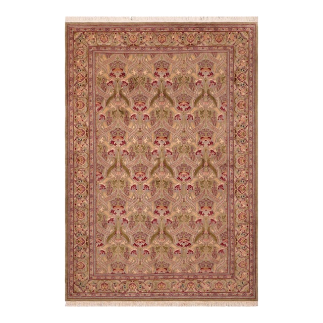 1980s 1980s Art Nouveau William Morris Heritage Wool Area Rug - 6'2" X 9'7" For Sale