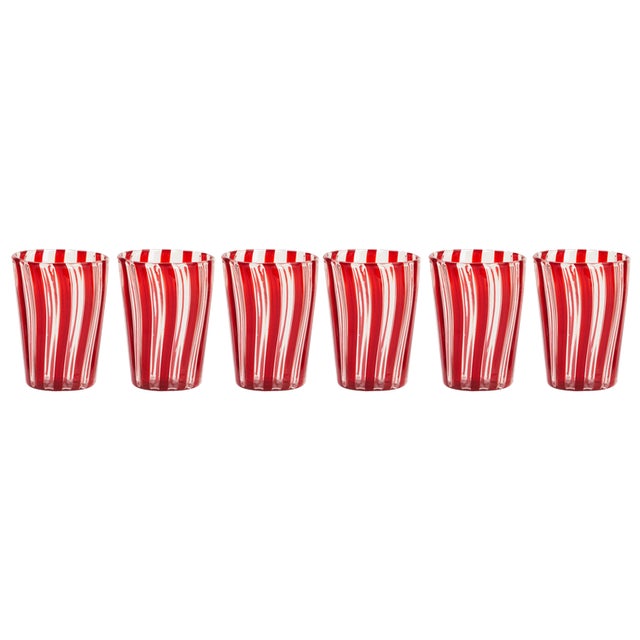 Italian Murano Glasses by Angelo Ballarin for Ribes Studio, 2004, Set of 6 For Sale