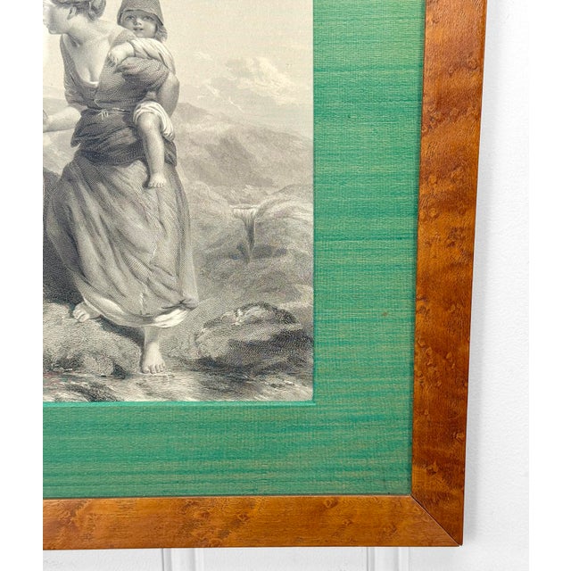 Wood Antique Outsider "The Mountaineer" Mother & Child Engraving Art by Paul Falconer Poole For Sale - Image 7 of 11