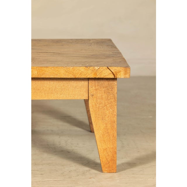 Vintage Mango Wood Coffee Table with Drawer and Tapered Legs For Sale - Image 9 of 12