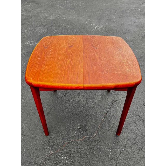 Wood Mid Century Modern Danish Teak Extendable Dining Table With Butterfly Self-Storing Leaf For Sale - Image 7 of 12
