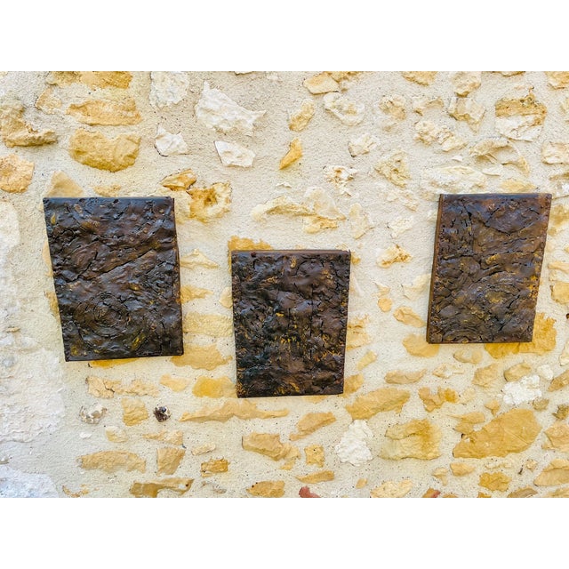 mid- century, vintage, brutalist, wall art/ wall sculpture/ wall panels by american artist/ sculptor irv bramberg from los...