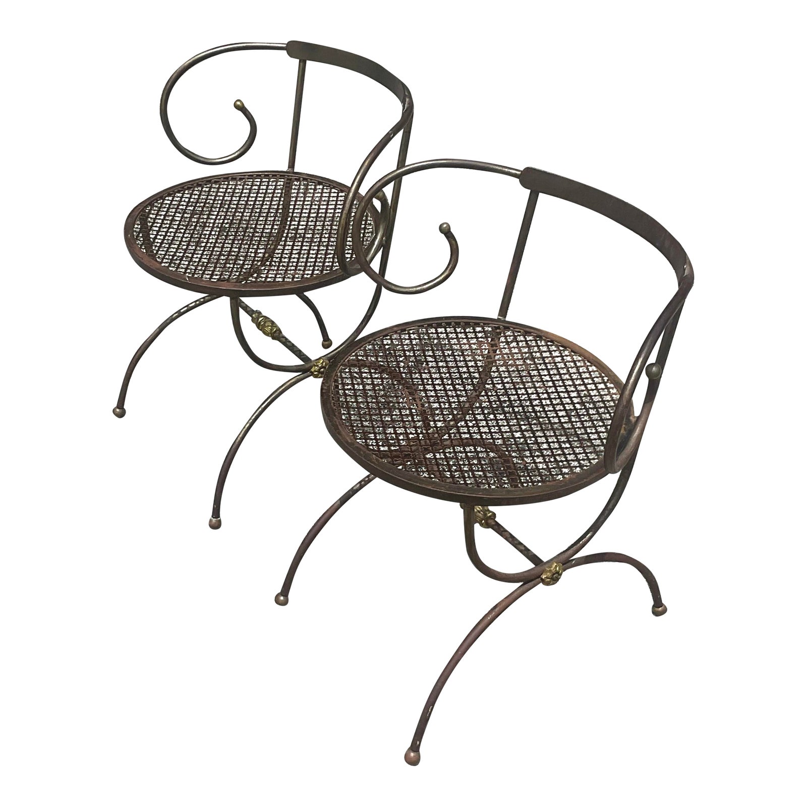 Vintage Boho Swirl Wrought Iron Accent Chairs a Pair Chairish