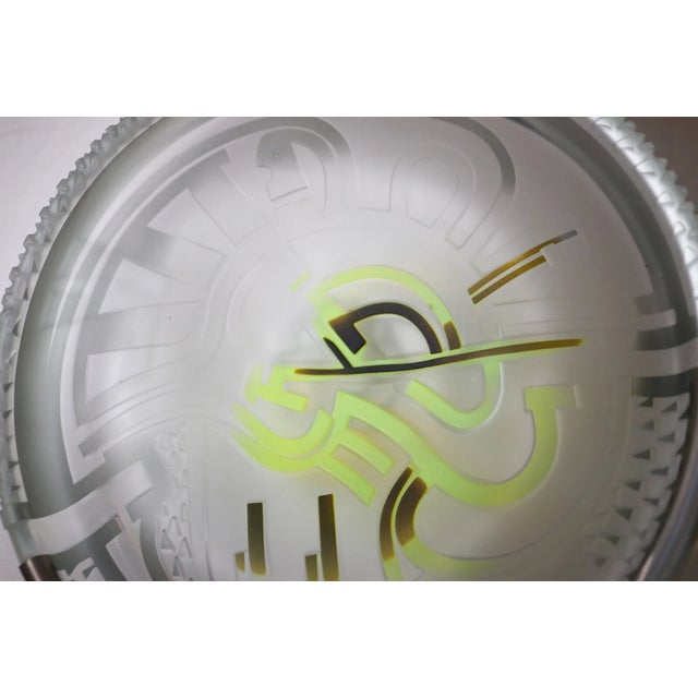 Vintage 88 Blown James Parsons Relief Art Deco Art Studio Glass Centerpiece Bowl For Sale In New York - Image 6 of 12