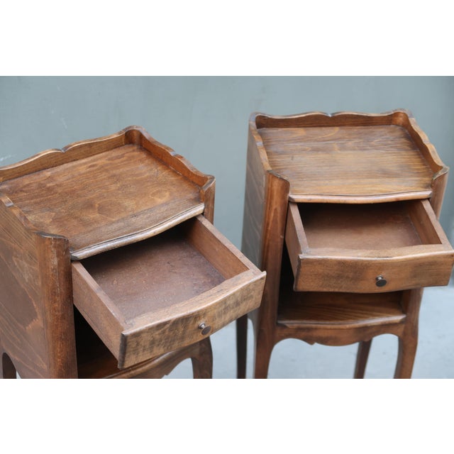 1960s 1960s Pair of French Louis XV Style Tiny Side Tables Nightstands For Sale - Image 5 of 12
