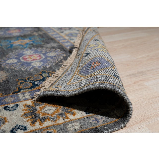 Contemporary 6x9 Lila Ruby Charcoal Traditional Floral Hand Knotted Wool Carpet Rug For Sale - Image 3 of 6