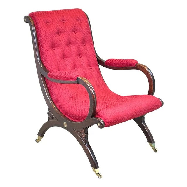 Brown Regency Library Armchair, 1835 For Sale - Image 8 of 11