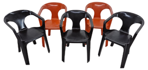 Mid-Century Stackable Chairs by Henry Massonnet, France, 1972, Set of 5