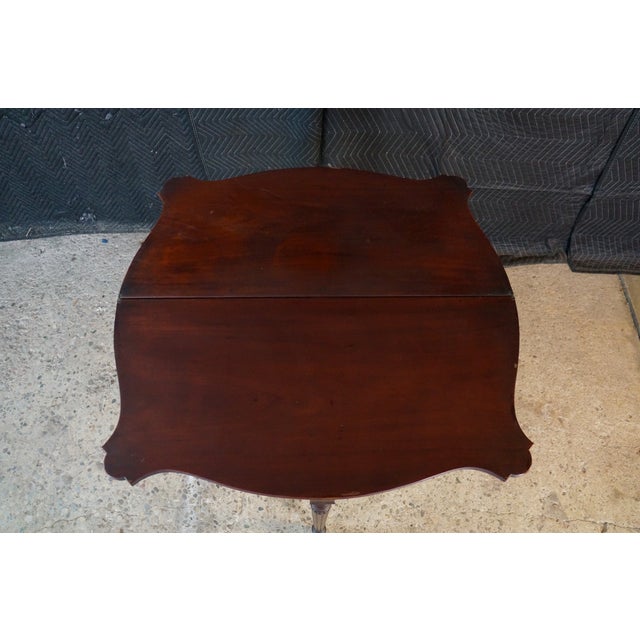 Antique Early 19th C. American Federal Serpentine Mahogany Console Game Table For Sale - Image 10 of 18