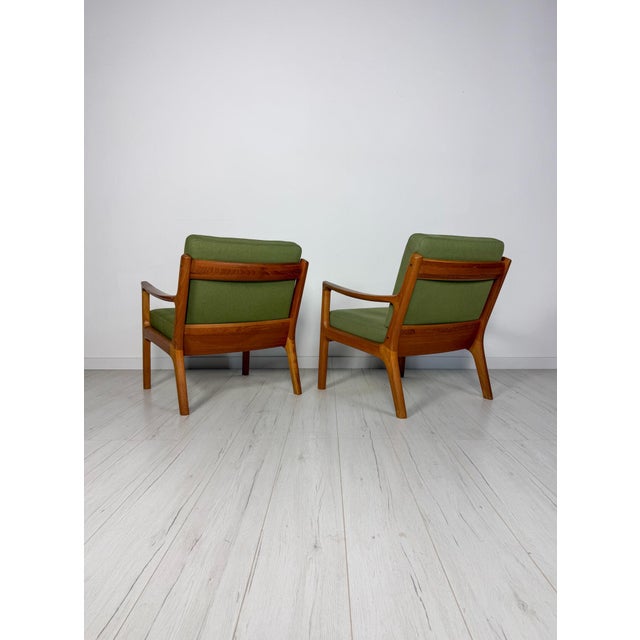 Brown Senator Three-Seater Sofa and Lounge Chairs in Teak by Ole Wanscher for France & Søn, 1960s, Set of 3 For Sale - Image 8 of 13