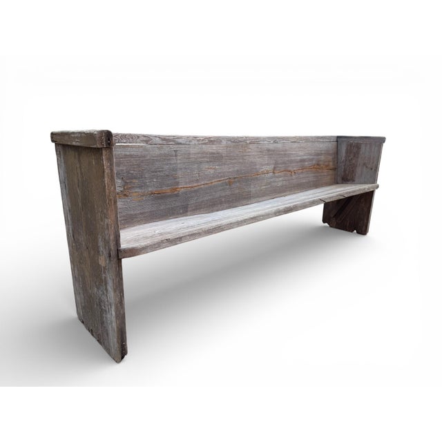 Early 20th-Century Farmhouse Pine Pew Bench – 89" For Sale In Columbia, SC - Image 6 of 11