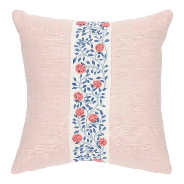 Schumacher Ashoka 16" Pillow in Rose Quartz For Sale