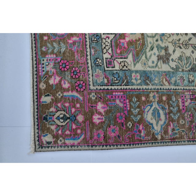 Handmade wool carpet in Turkish Anatolia , Vintage Oushak Rug,Turkish Vintage Anatolian Rug, Handmade wool Rug . One Of...