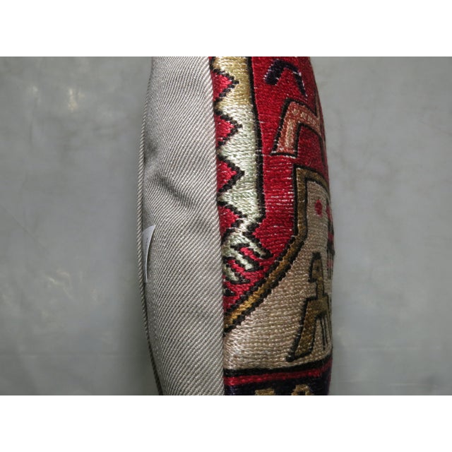 Folk Art Zabihi Collection Pictorial Folk Art Soumac Pillow For Sale - Image 3 of 5