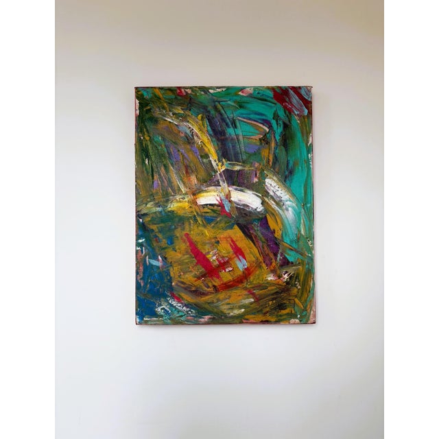Original Contemporary Abstract Expressionist Mixed Media Painting On Canvas Energetic original abstract painting on...