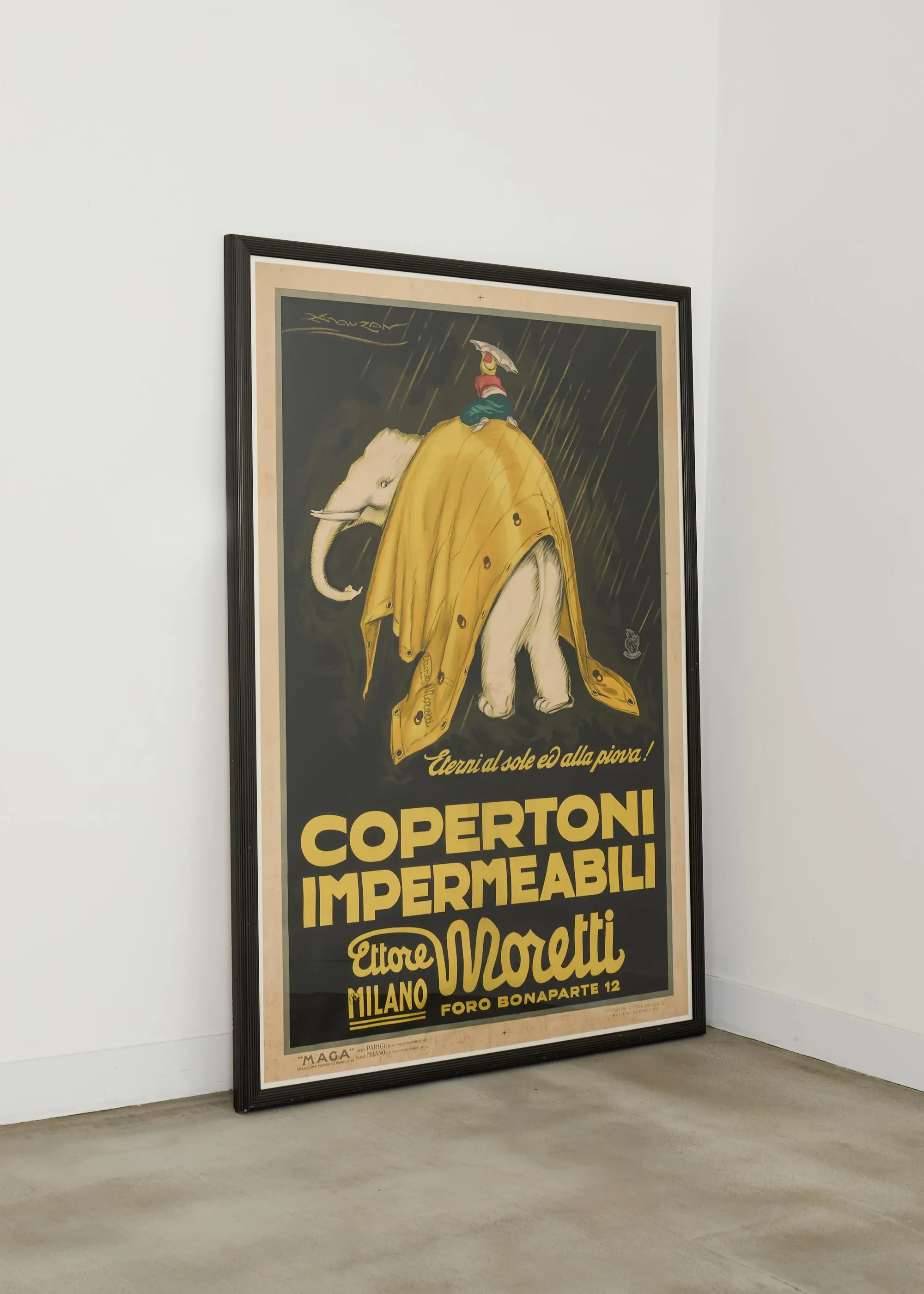 Achille Luciano Mauzan Commercial Ad Poster for Moretti | Chairish