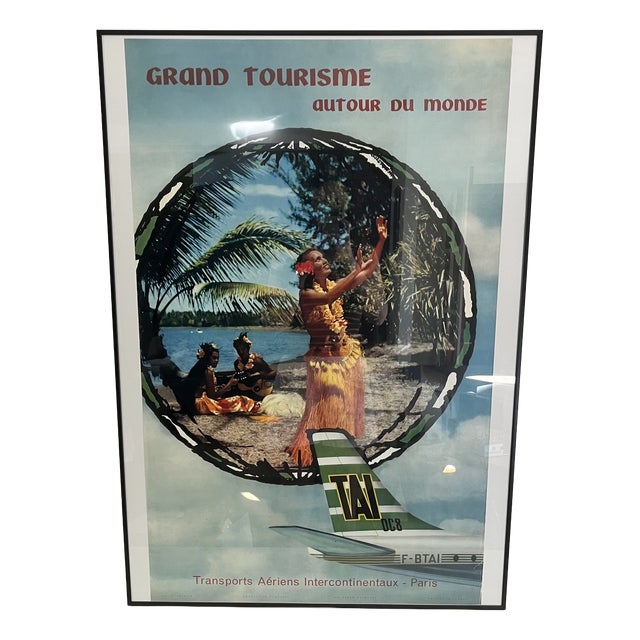 Original TAI Tourism Around the World Advertising Poster from Braun Mulhouse, 1960 For Sale