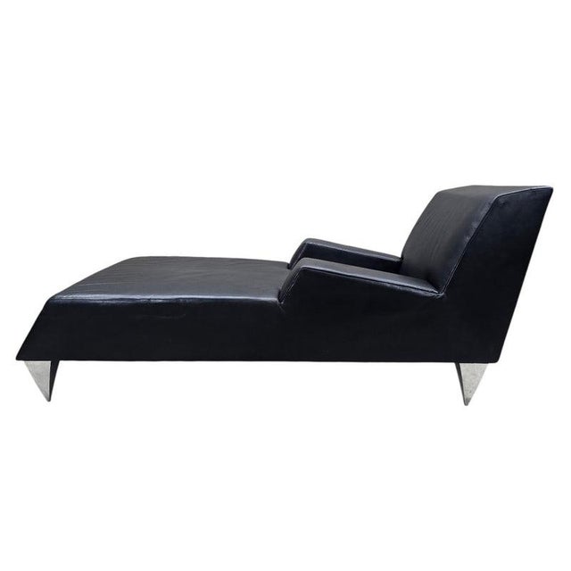 Black Vintage Modern Lounge Chair and Chaise, 2-Piece Set by Catherine Chanicci For Sale - Image 8 of 8