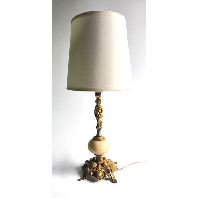 1940s 1940s Italian Neoclassical-Style Bronze Lamp (Circa 1920–1950) For Sale - Image 5 of 15