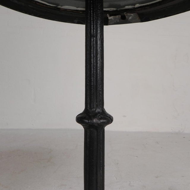 Bistro Table with Cast Iron Leg and Traffic Sign Top, Paris, France, 1920s For Sale - Image 9 of 18