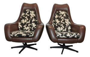 Set of Mid-Century Swivel Armchairs