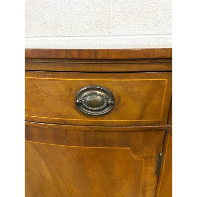 Vintage Baker Furniture Demilune Sheraton Style Console Buffet