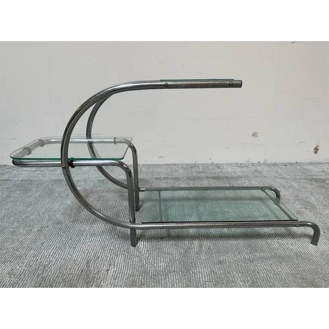 Art Deco Machine Age Chrome Tubular Support Etagere Attributed to Emile Guyot for Thonet For Sale - Image 4 of 8