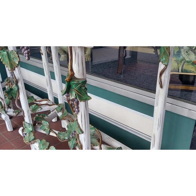 Wood 1980s Vintage Hand Carved Venetian Paint and Enamelled Pair of Console Tables For Sale - Image 7 of 13