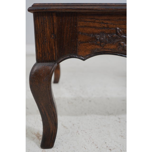 Country French Oak Coffee Table W. Glass Top For Sale - Image 4 of 12