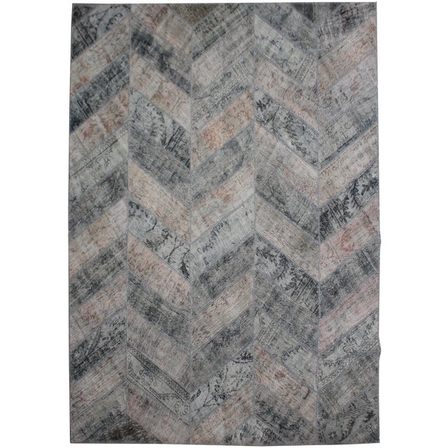 Hand Knotted Patchwork Kilim by Aara Rugs Inc. - 10'2" X 8'0" For Sale