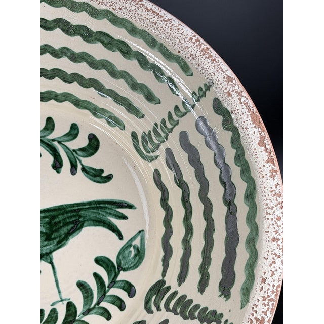 Green Large Spanish Fajalauza Ceramic Bowl For Sale - Image 8 of 9