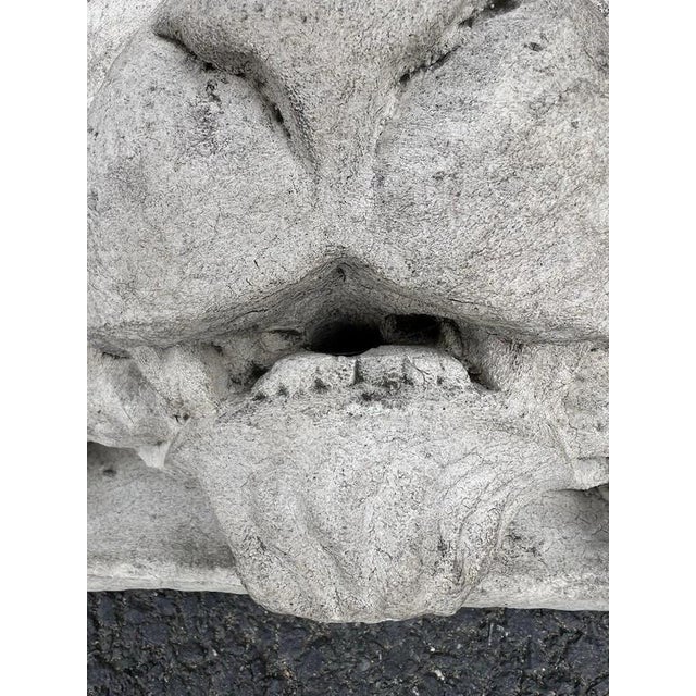 Cast Stone Lion Head Fountain Mask with Oak Leaves and Acorns For Sale - Image 9 of 16
